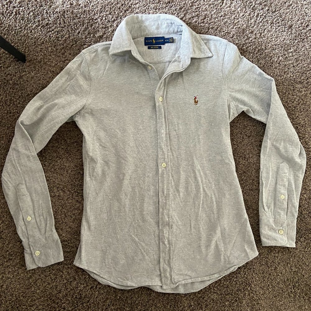 Ralph Lauren, Knit Oxford Button Down Womens Size M